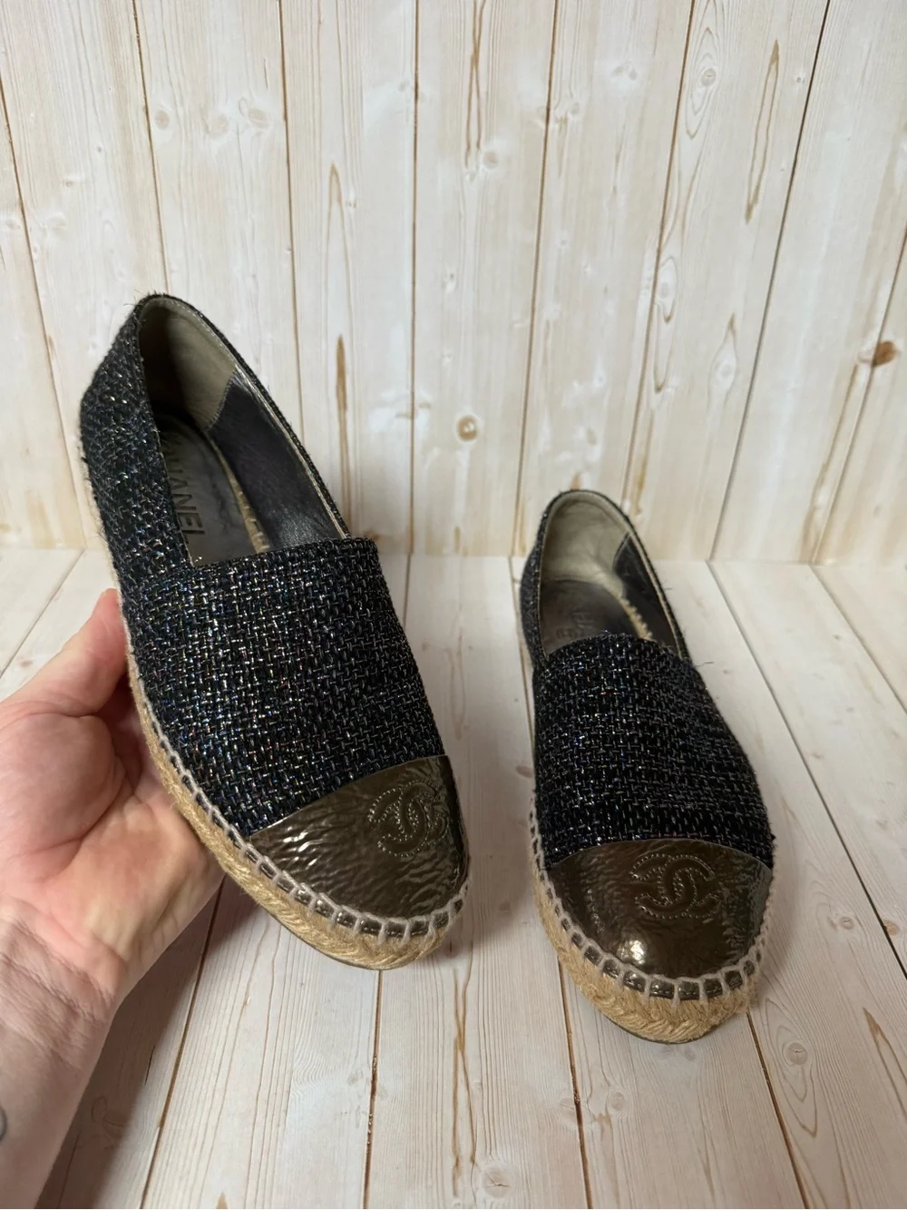 CHANEL metallic tweed